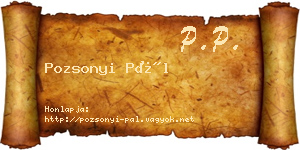 Pozsonyi Pál névjegykártya